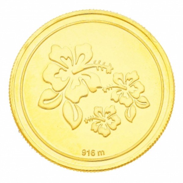 916 Purity 50 Grams Flower Gold Coin