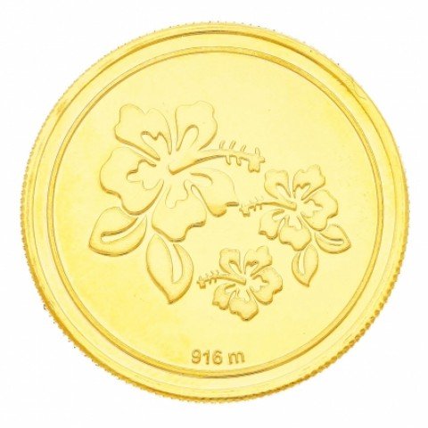 916 Purity 50 Grams Flower Gold Coin
